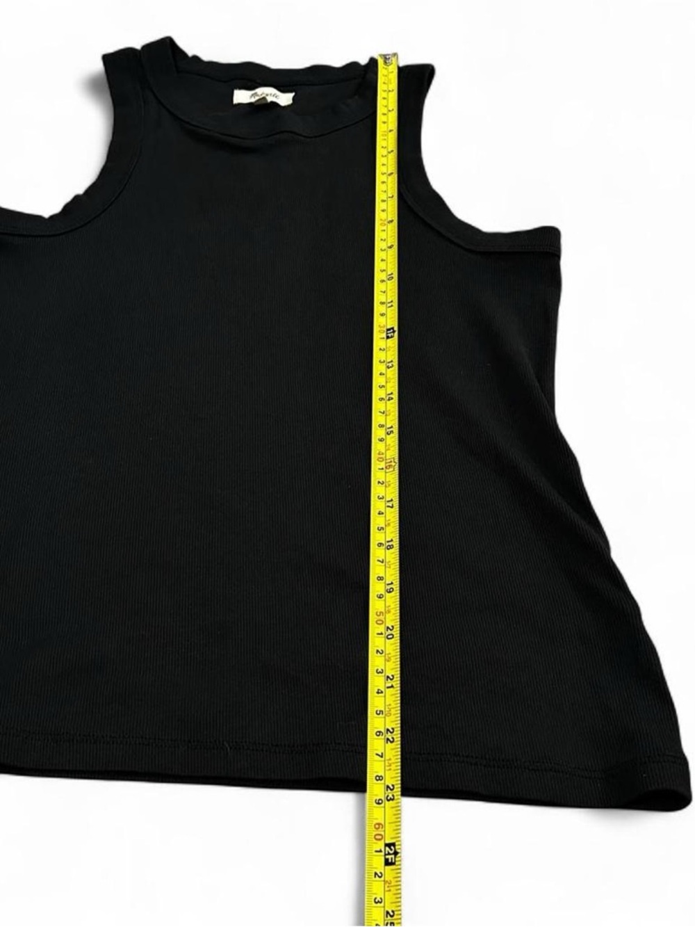 Madewell Black Ribbed Crewneck Tank Womens M Layering Classic Minimalist Basics - Picture 4 of 5